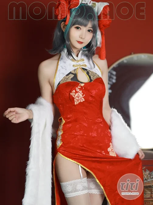 51酱 – NO.018 碧蓝航线 柴郡 新春旗袍 [12P-55M]-丽丝屋