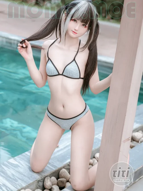 Kuuko W – NO.188 Grey Bikini [37P-127M]-丽丝屋