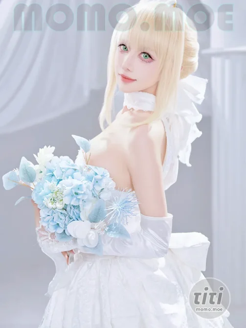 Shika小鹿鹿 – NO.125 Fate Saber花嫁 [22P-284M]-丽丝屋