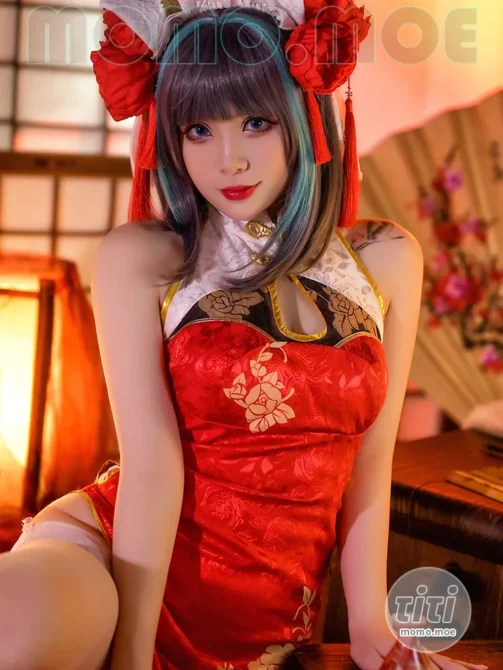 Zyra秋 – NO.009 碧蓝航线 柴郡 红旗袍 [20P-176M]-丽丝屋