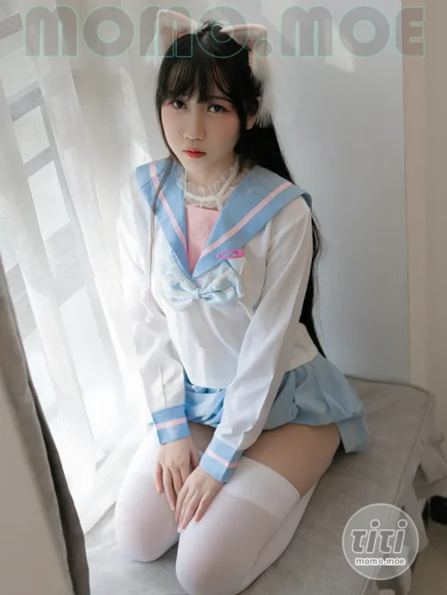 不呆猫 – NO.059 白色兔子JK [63P-389M]-丽丝屋