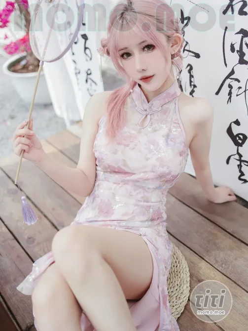 仙女月 – NO.15 粉色旗袍 [20P-170MB]-丽丝屋