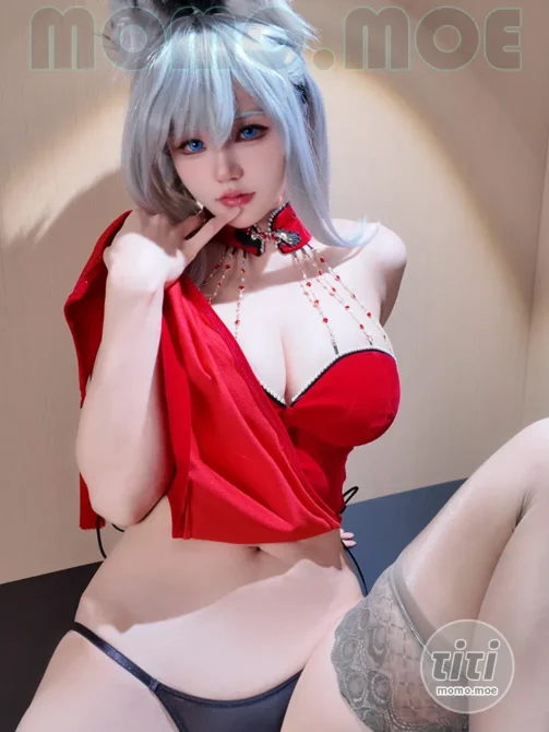 小仓千代w – NO.133 兽耳红丝绒旗袍 [44P-86M]-丽丝屋