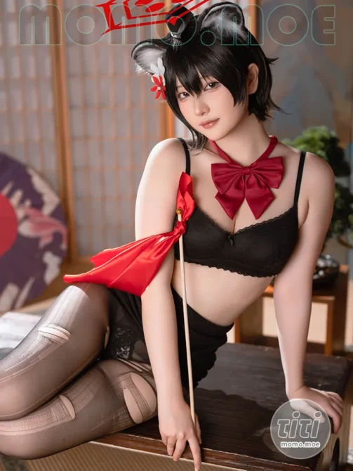 屿鱼 – NO.037 蔚蓝档案 春日椿 导游 [55P-155.6M]-丽丝屋