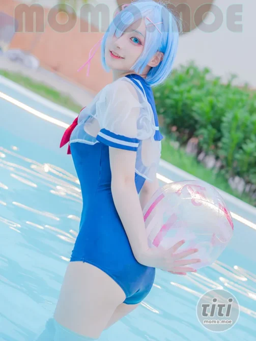 幼愛Youmeko – NO.023 蕾姆泳装 [18P-49M]-丽丝屋