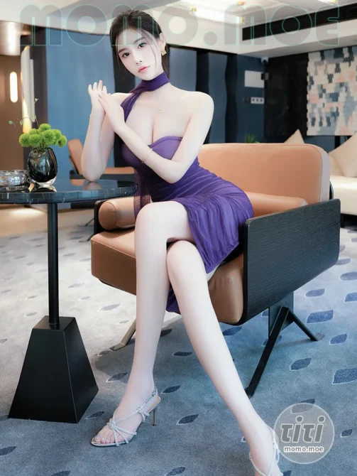 晚苏susu – NO.009 紫色透视连衣裙 [85P+2V-1.03GB]-丽丝屋