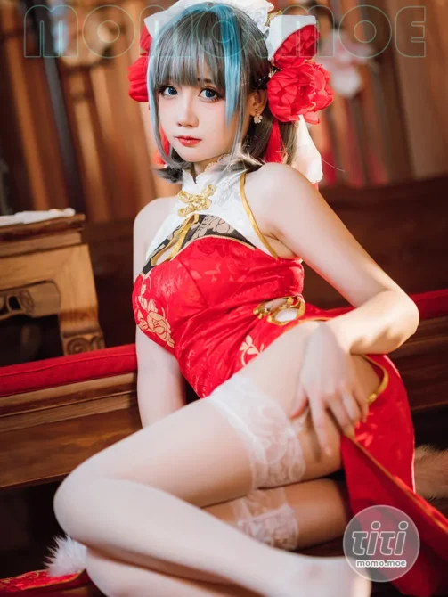 焖焖碳 – NO.048 碧蓝航线 柴郡旗袍 [29P-186M]-丽丝屋