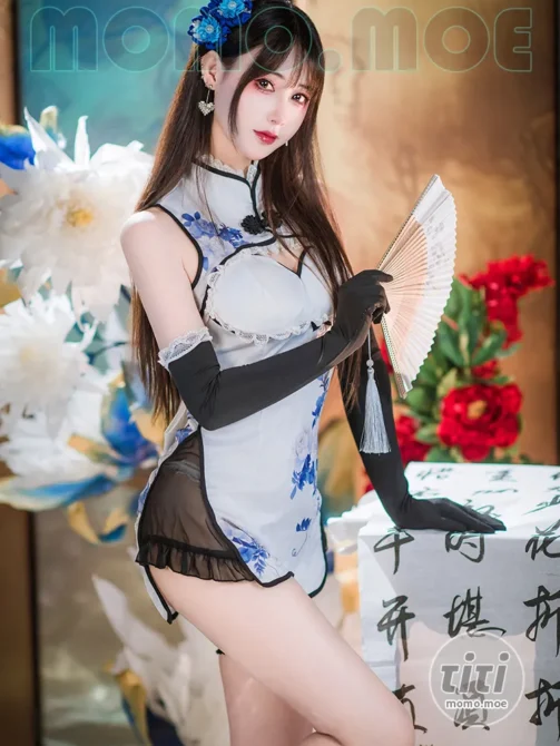 羽生三未 – NO.024 艳娘幻梦谭 瓶儿 青花瓷旗袍 [25P-294M]-丽丝屋