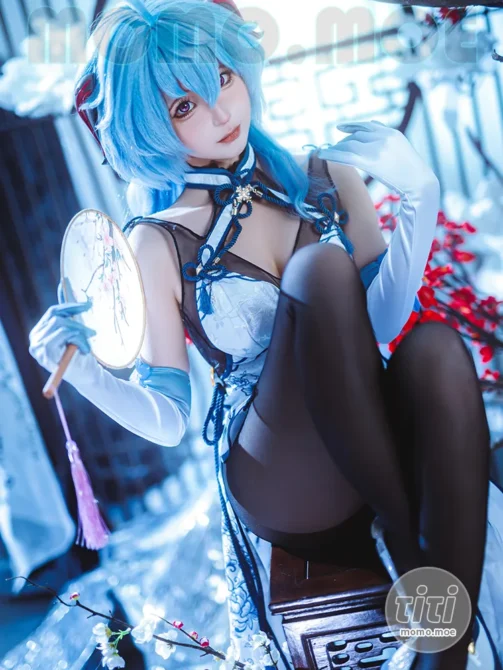 蠢沫沫 – NO.332 2024年会员 原神 甘雨旗袍 [27P-181M]-丽丝屋